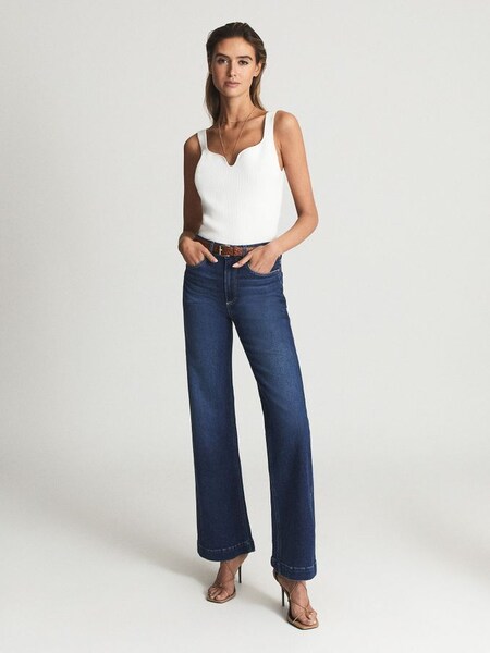 Paige High Rise Flared Jeans in Pale Blue (T94126) | £135