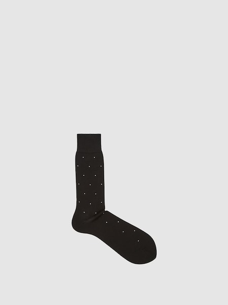 Polka Dot Socks in Black (T94133) | £10