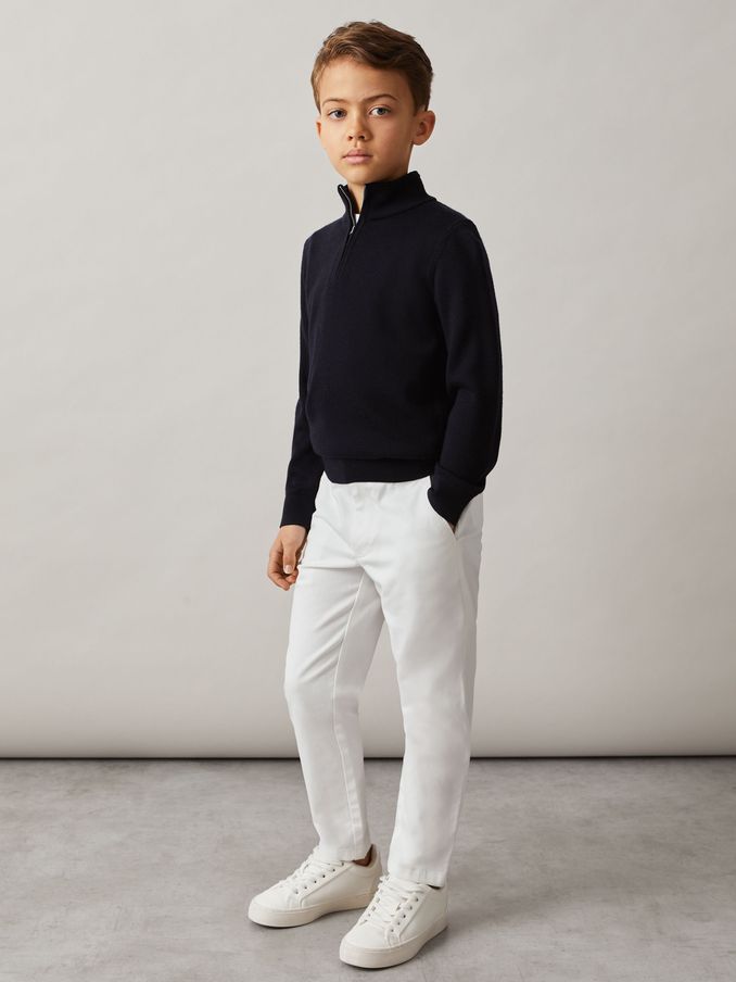 Boys White Chino Trousers Joggers Reiss