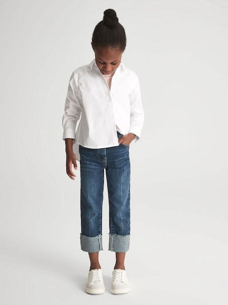 Junior Cotton Buttoned Shirt in White (TB9686) | £15