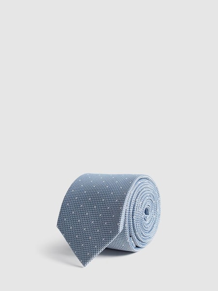 Polka Dot Tie in Airforce Blue (U00833) | £30