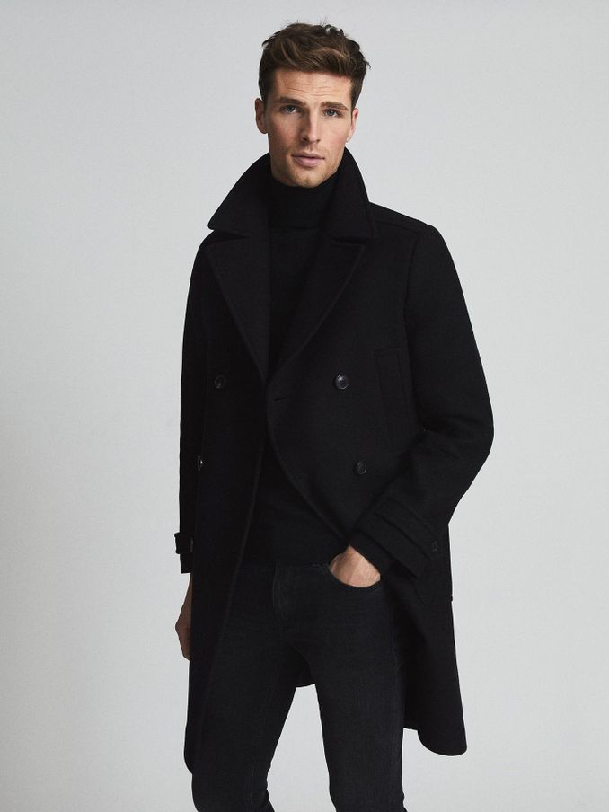 Mens sale textured overcoat