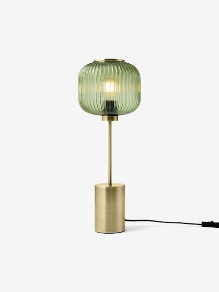 Briz Table Lamp in Green & Antique Brass (U11713) | £85