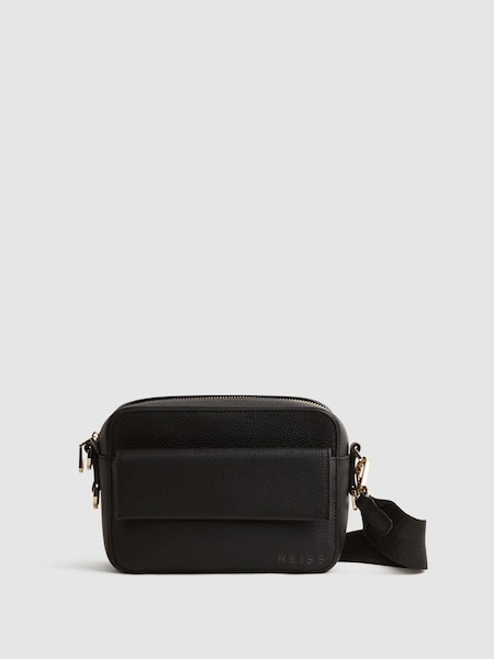 Leather Crossbody Bag in Black (U20602) | £148