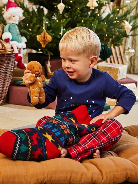 Fairisle Knitted Stocking in Navy (U27006) | £22