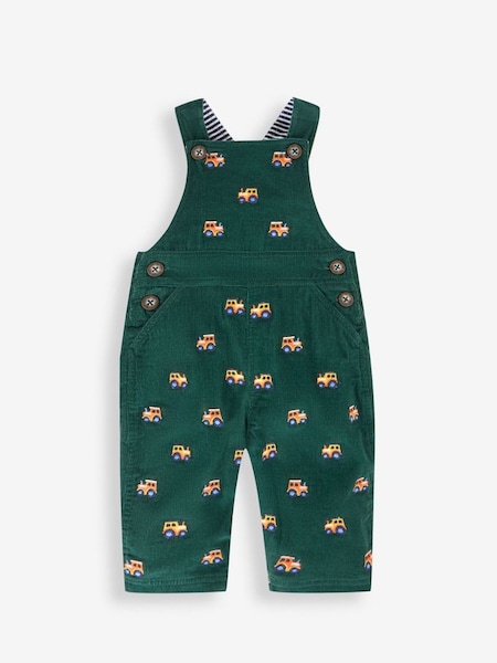 Green Tractor Embroidered Cord Dungarees (U28890) | £26