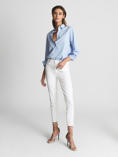 Paige Cropped Skinny Jeans in White (U30891) | £235