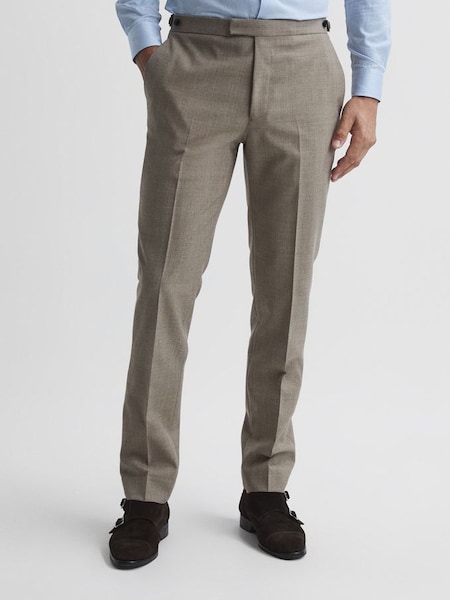 Slim Fit Textured Mixer Trousers in Light Brown (U65538) | £75