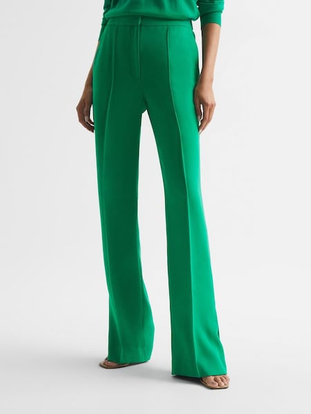 Wide Leg Split Trousers in Green (U74837) | £60