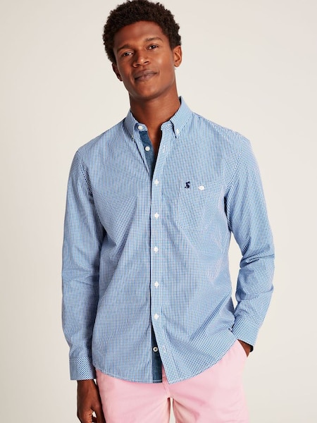 Abbott Blue Long Sleeve Classic Fit Poplin Shirt (U75387) | £49.95