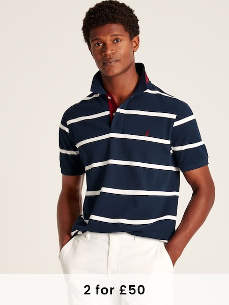 Filbert Navy/White Classic Fit Striped Polo Shirt (U75497) | £34.95
