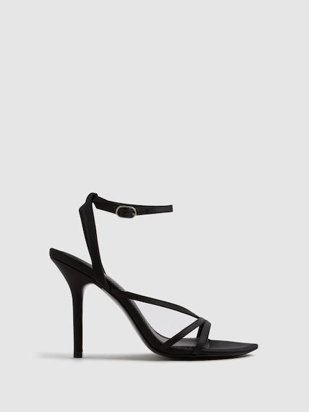 Strappy Sandal Heels in Black (U76823) | £50