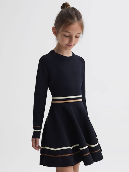 Junior Knitted Dress in Navy (U76829) | £40