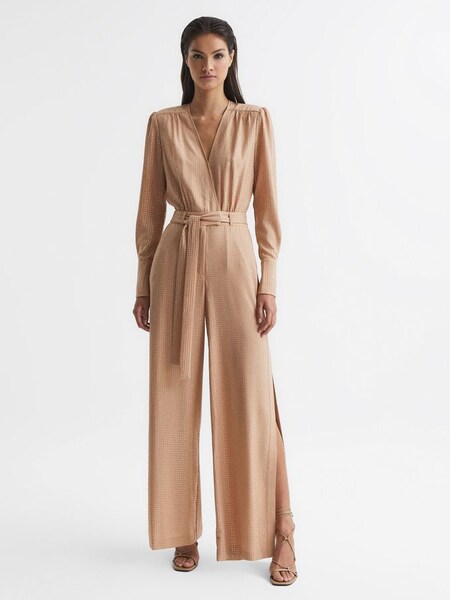 Embellished Jumpsuit in Nude (U77093) | £110