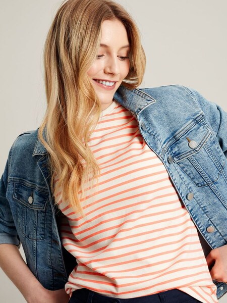 Macey Pink Striped Short Sleeve T-Shirt (U77162) | £14