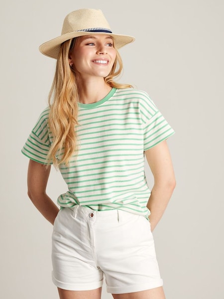 Macey Green Striped Short Sleeve T-Shirt (U77163) | £14