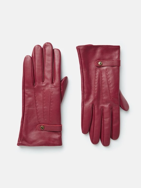 Berry Red Leather Gloves (UXJ502) | £36
