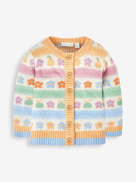 Fruit & Floral Fair Isle Cardigan in Mustard (131621) | €25