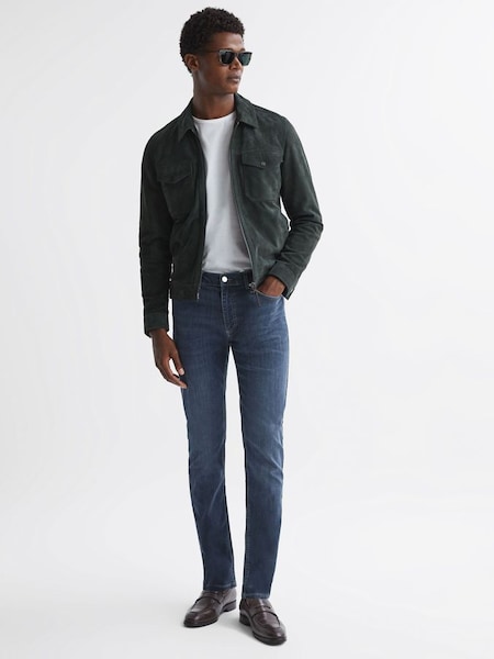 Slim Fit Washed Jersey Jeans in Indigo (148587) | €170
