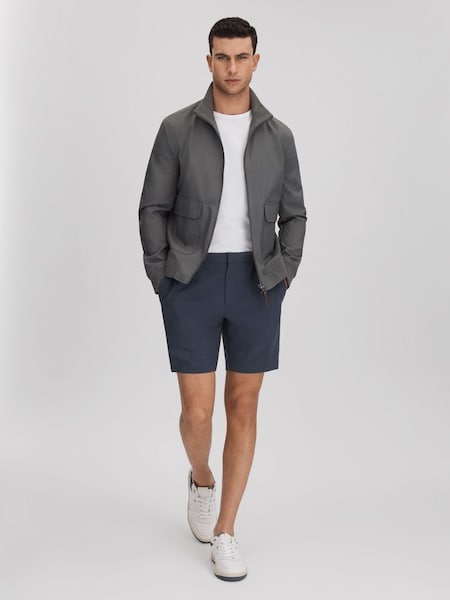 Slim Fit Drawstring Chino Shorts in Airforce Blue (158998) | $155