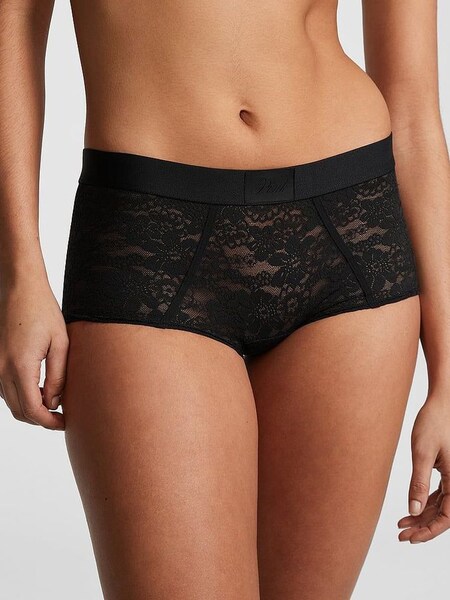 Pure Black Lace Short Logo Knickers (161909) | €10.50