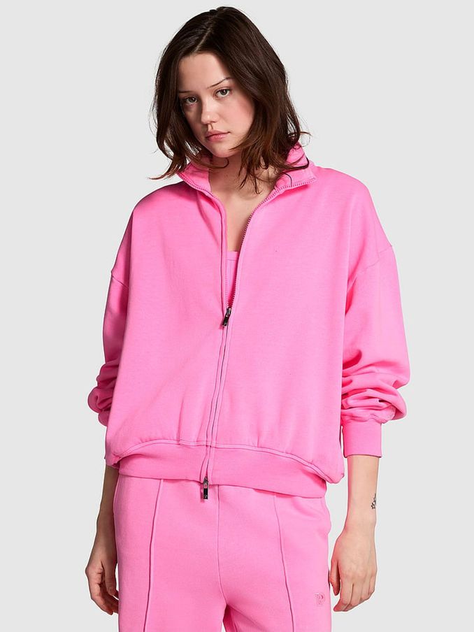 Pink fleece jacket victoria's secret hotsell