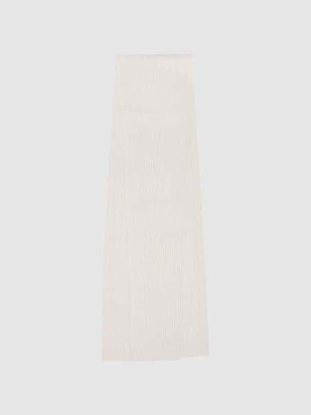 Merino Wool Ribbed Scarf in Ecru (164464) | €67