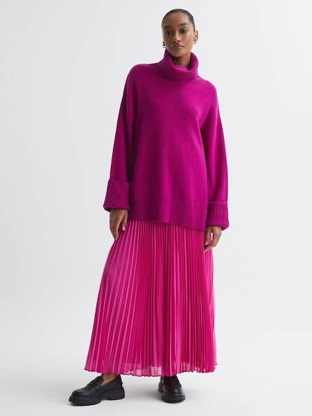 Florere Roll Neck Jumper in Bright Pink (169103) | $183