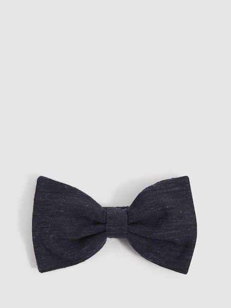 Silk Blend Textured Bow Tie in Navy (172450) | $120