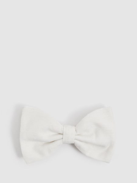 Silk Blend Textured Bow Tie in Ecru (172514) | $120