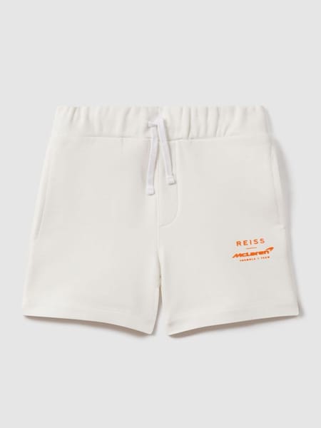 Teen McLaren F1 Cotton Drawstring Shorts in White (181927) | $70