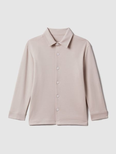 Teen Cotton Button-Through Shirt in Stone (182549) | $26