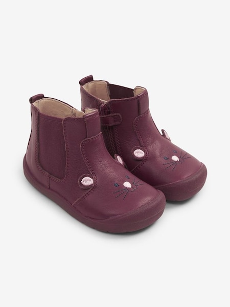 Burgundy Start-Rite Berry Mouse Leather Boots (187369) | €60