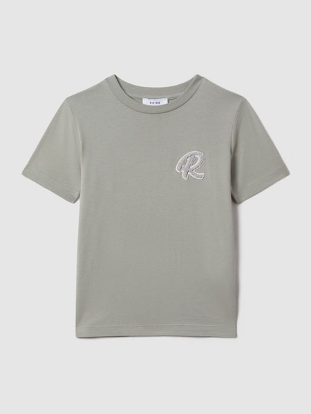 T-shirt ras du cou en coton pour ados, couleur pistache (195444) | 30 €