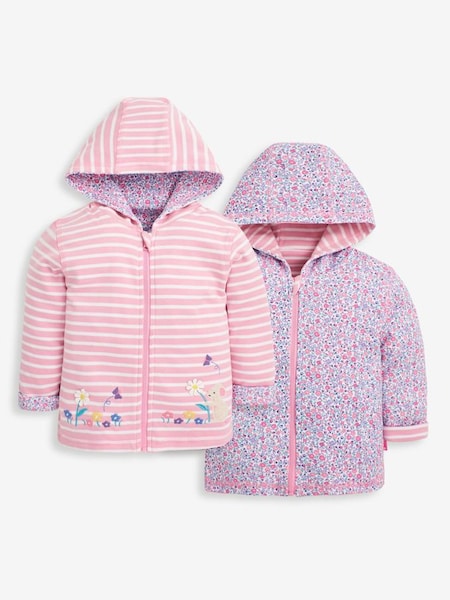 Pink Mouse Appliqué Reversible Jersey Hoodie (232307) | $46