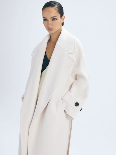 Manteau Atelier en laine et cachemire à couture invisible, crème (239417) | 995 €