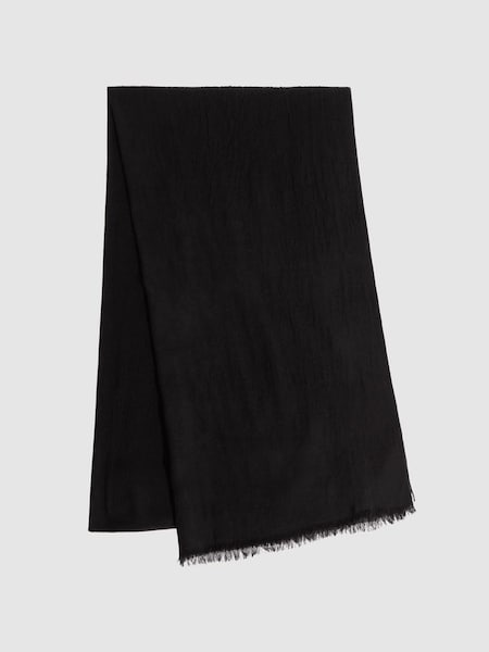 Wool-Cashmere Lightweight Scarf in Black (243451) | €68
