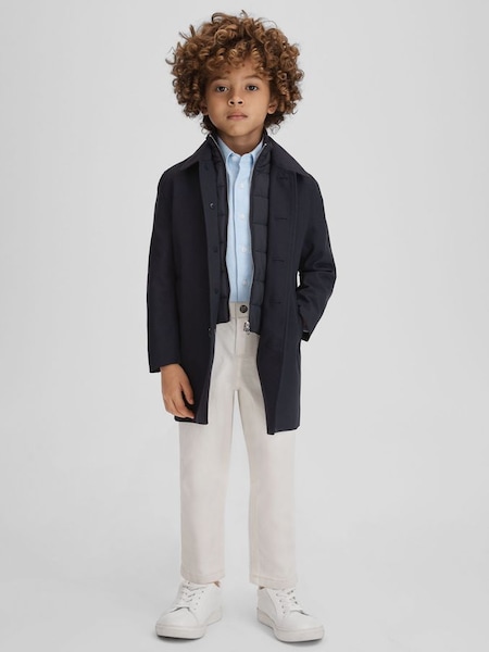 Trench-coat avec insert à col cheminée pour senior, bleu marine (282296) | 100 €