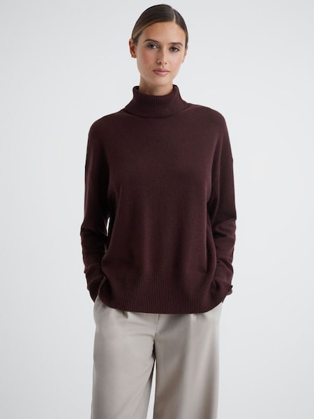 Wool Blend Roll Neck Jumper in Berry (285662) | CHF 68