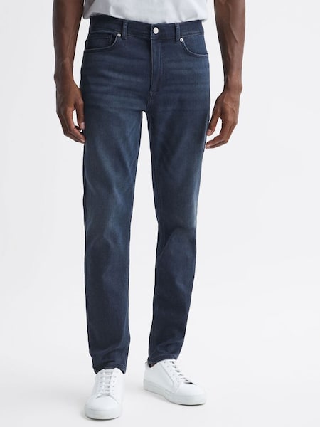 Jeans mit mittelhohem Bund und schmaler Passform in Indigo​​​​​​​ (294049) | 101 €