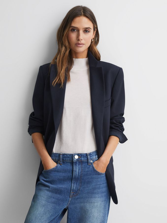 Womens petite on sale navy blazer