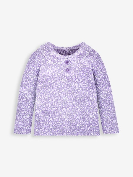 Ditsy Floral Peter Pan Top in Lilac (314299) | $14