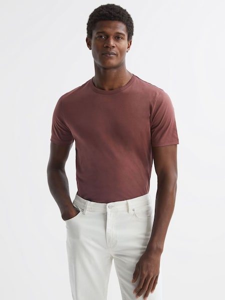 Mercerised Cotton Crew Neck T-Shirt in Copper (317975) | $59