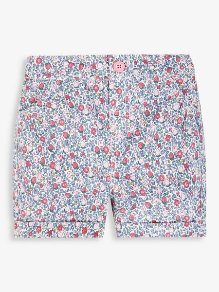 Strawberry Ditsy Print Twill Shorts in Pink (327487) | $15
