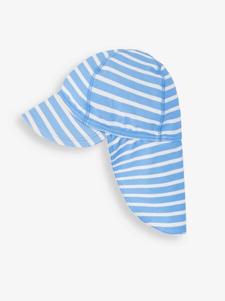 Kids' Cornflower Stripe Flap Sun Protection Hat in Cornflower (337238) | $22