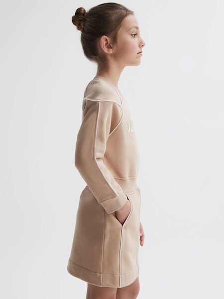 Senior Embroidered Jersey Dress in Camel (357311) | €80