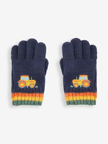 Navy Tractor Appliqué Gloves (361489) | $27