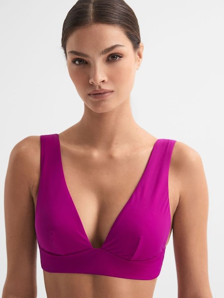 Italian Fabric Bikini Top in Magenta (388847) | $58