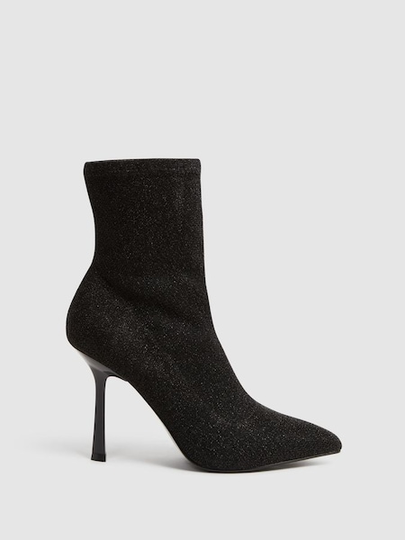 Metallic Sock Boots in Black (409091) | HK$872