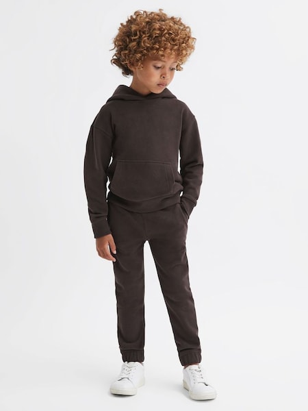 Junior garment-dye jersey joggingbroek in chocoladebruin (409309) | € 20